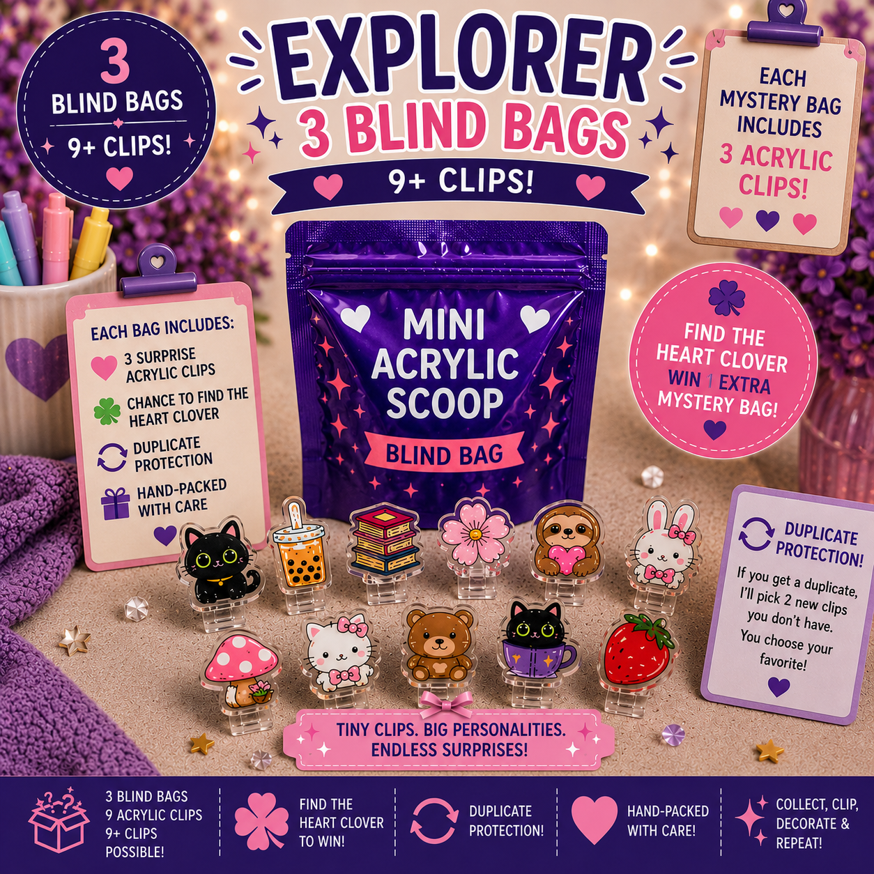 📎 Mini Acrylic Clip Mystery Bags 📎